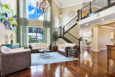 luxury home with stairs