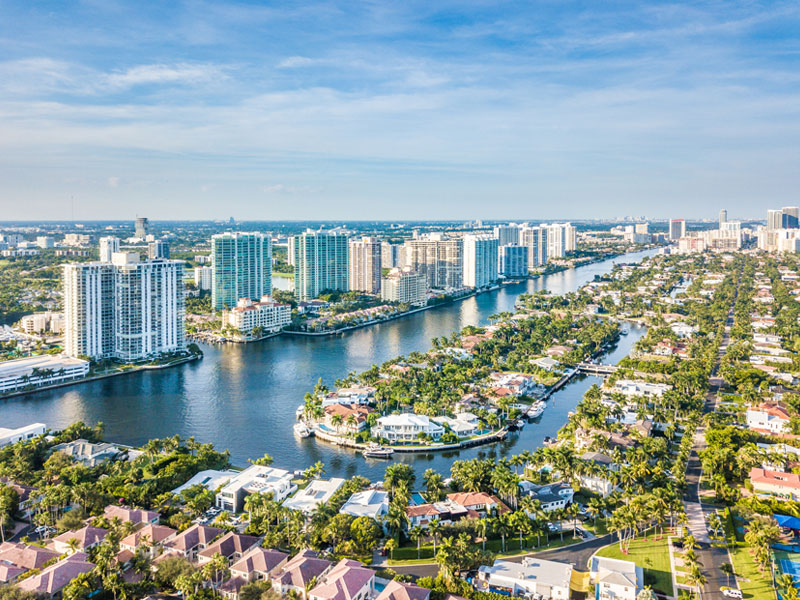 aerial view of South Florida's atlantic coast